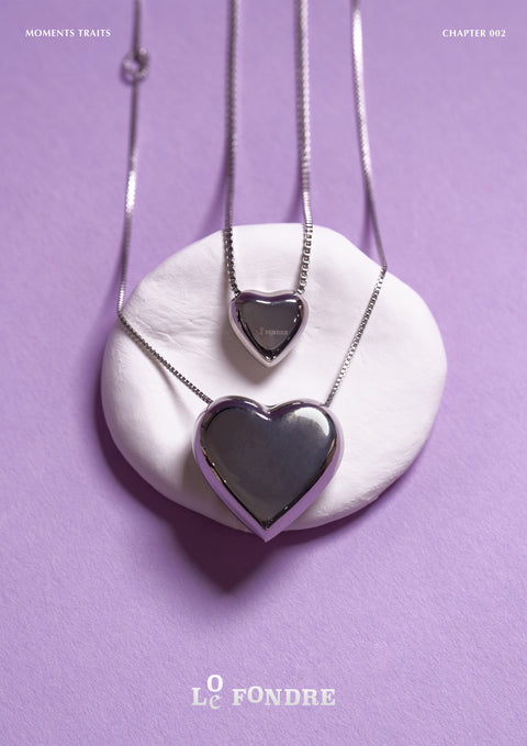 Two Way Lava Heart Collar Necklace