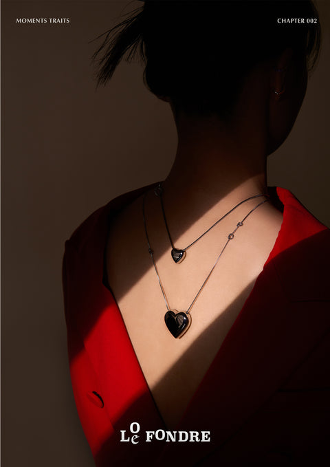 Two Way Lava Heart Collar Necklace